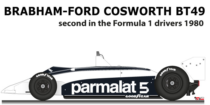 Brabham - Ford Cosworth BT49 n.5 second in the Formula 1 World Champion 1980