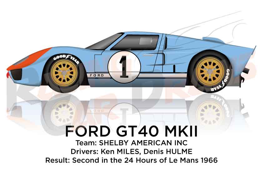 ACME M1201003 1:12 1966 FORD GT40 MKII #1 KEN MILES/DENNY HULME 24HRS OF LE MANS 