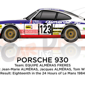 Porsche 930 n.123 eighteenth in the 24 hours of Le Mans 1984