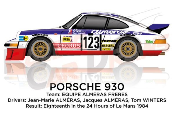 Porsche 930 n.123 eighteenth in the 24 hours of Le Mans 1984