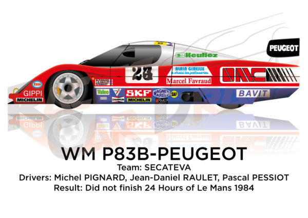 WM P83B - Peugeot n.24 did not finish in the 24 Hours of Le Mans 1984