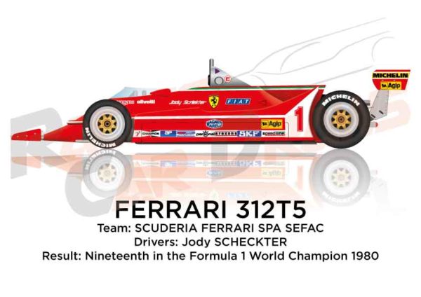 Ferrari 312T5 n.1 nineteenth in the Formula 1 World Champion 1980