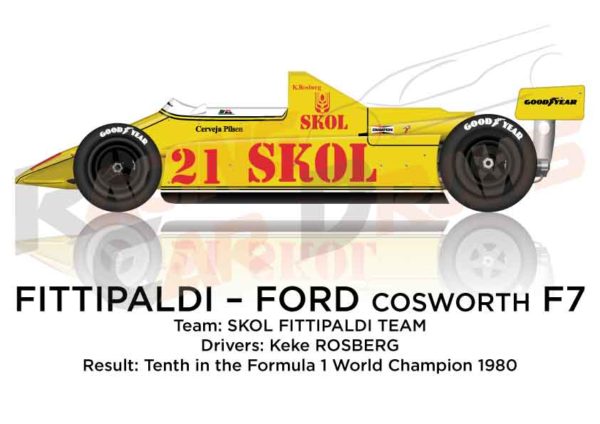 Fittipaldi - Ford Cosworth F7 n.21 tenth in the Formula 1 1980