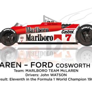 McLaren - Ford Cosworth M29 n.7 eleventh in the Formula 1 1980