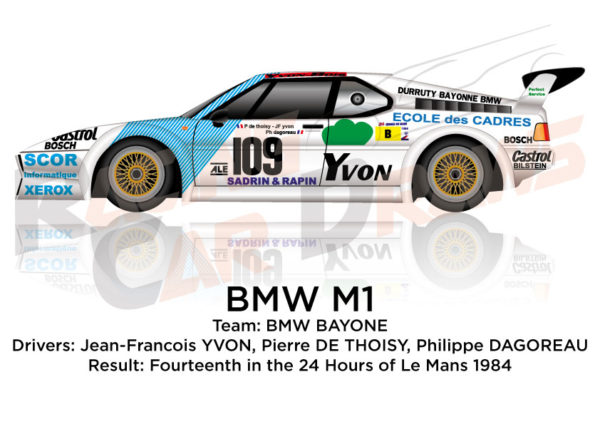 BMW M1 n.109 Fourteenth in the 24 hours of Le Mans 1984