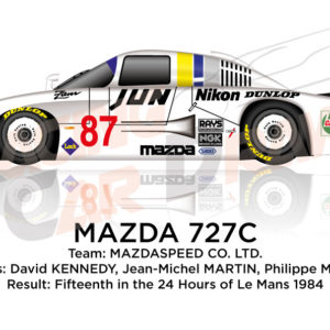 Mazda 727c n.87 fifteenth in th 24 Hours of Le Mans 1984