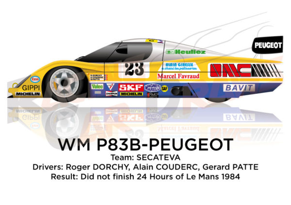 WM P83B - Peugeot n.23 did not finish in the 24 hours of Le Mans 1984