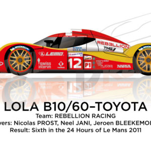 Lola B10/60 - Toyota n.12 sixth in the 24 Hours of Le Mans 2011