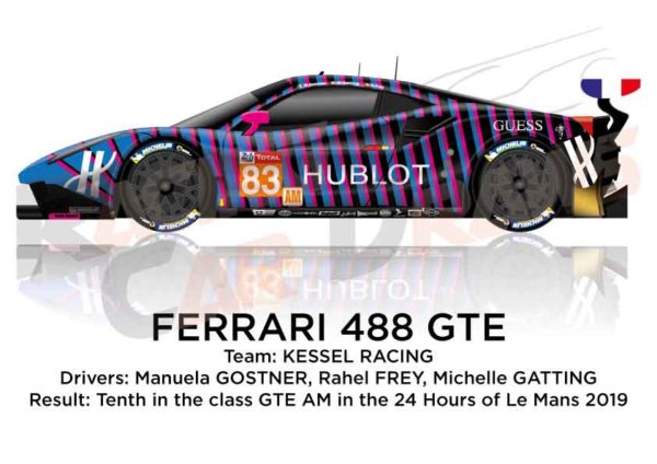 Ferrari 488 GTE n.83 fortieth in the 24 Hours of Le Mans 2019