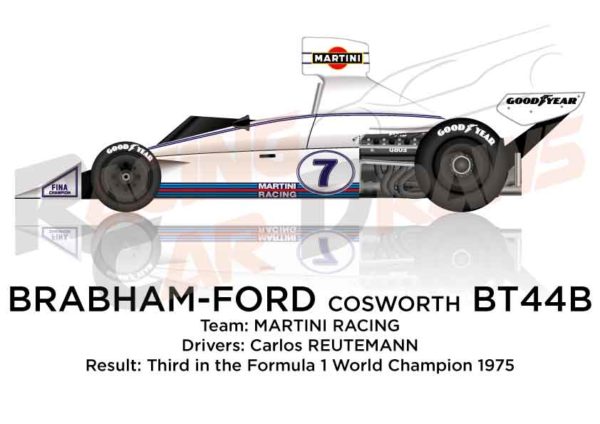Brabham - Ford Cosworth BT44B n.7 third in the Formula 1 1975