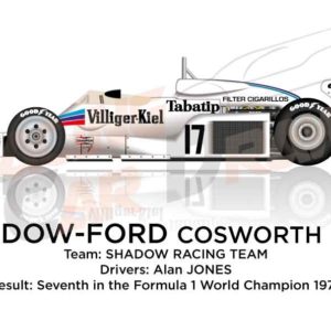 Shadow - Ford Cosworth DN8 n.17 seventh in the Formula 1 1977