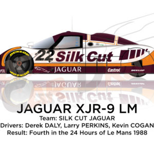 Jaguar XJR-9 LM n.22 fourth in the 24 hours of Le Mans 1988