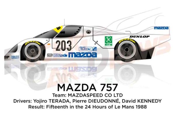 Image Mazda 757 n.203 fifteenth in the 24 hours of Le Mans 1988