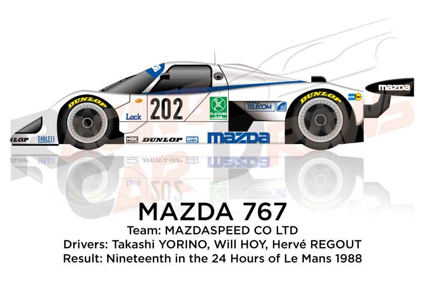 Image Mazda 767 n.202 nineteenth in the 24 hours of Le Mans 1988