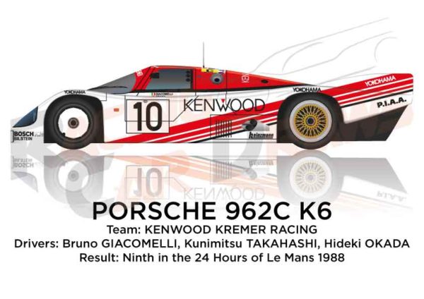 Image Porsche 962C K6 n.10 ninth in the 24 hours of Le Mans 1988