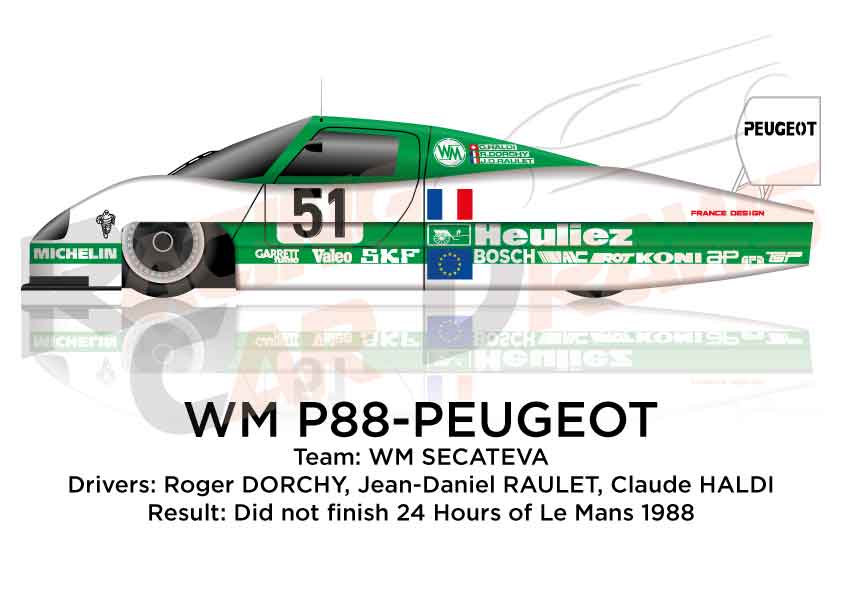 Image WM P88 - Peugeot n.51 Did not finish in the 24 hours of Le Mans 1988