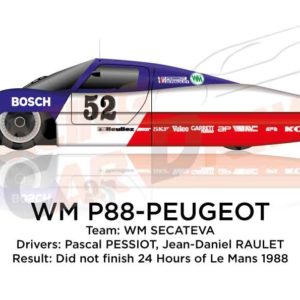 Image WM P88 - Peugeot n.52 Did not finish in the 24 hours of Le Mans 1988