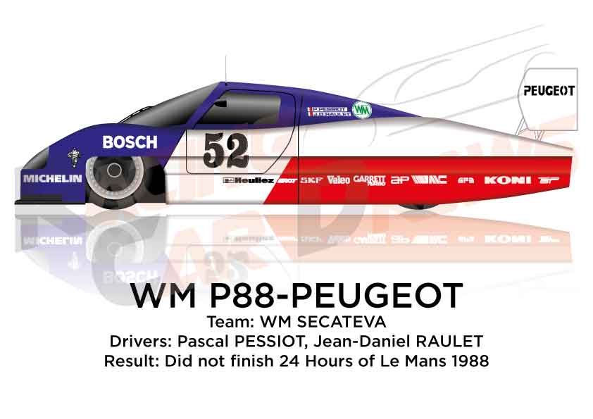 Image WM P88 - Peugeot n.52 Did not finish in the 24 hours of Le Mans 1988