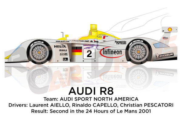 Audi R8 n.2 second in the 24 hours of Le Mans 2001