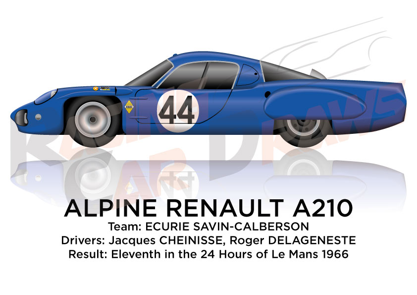 Alpine Renault A210 n.44 eleventh in the 24 Hours of Le Mans 1966