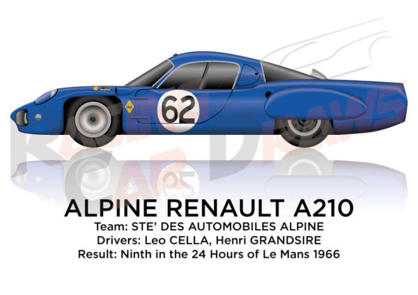 Alpine Renault A210 n.62 ninth in the 24 Hours of Le Mans 1966