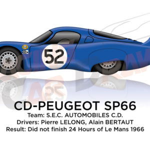 CD - Peugeot SP66 n.52 did not finish 24 hours of Le Mans 1966
