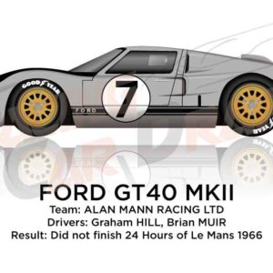 Ford GT40 MK II n.7 did not finish 24 Hours of Le Mans 1966