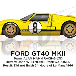 Ford GT40 MK II n.8 did not finish 24 Hours of Le Mans 1966