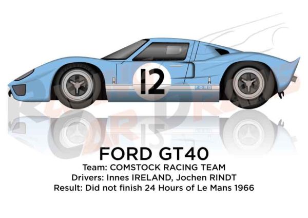 Ford GT40 n.12 did not finish 24 Hours of Le Mans 1966