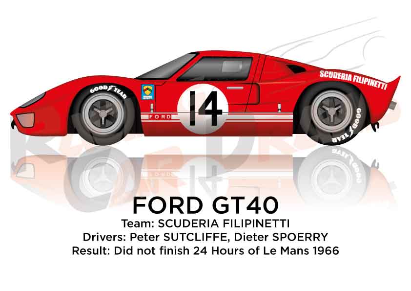 Ford GT40 n.14 did not finish 24 Hours of Le Mans 1966