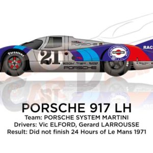 Porsche 917 LH n.21 did not finish 24 Hours of Le Mans 1971