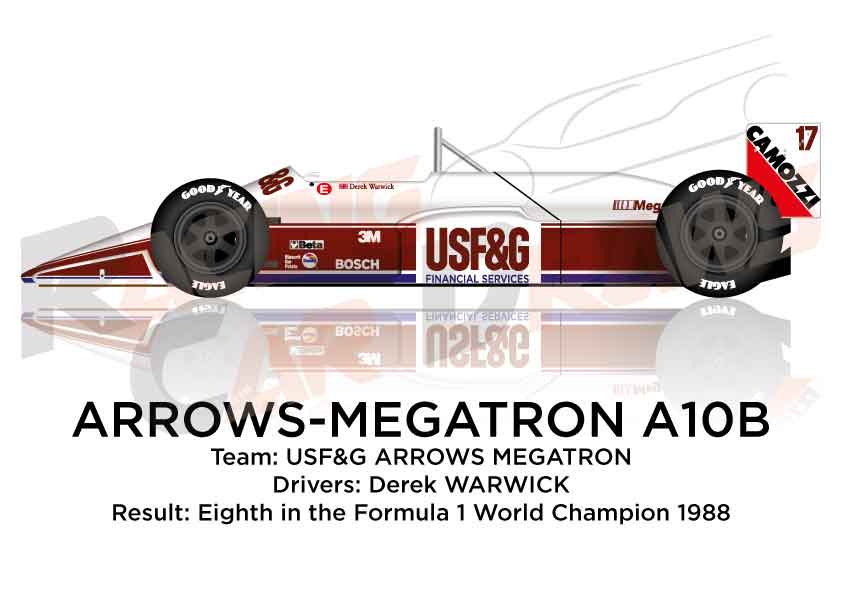 Arrows - Megatron A10B n.17 eighth in the Formula 1 World Champion 1988