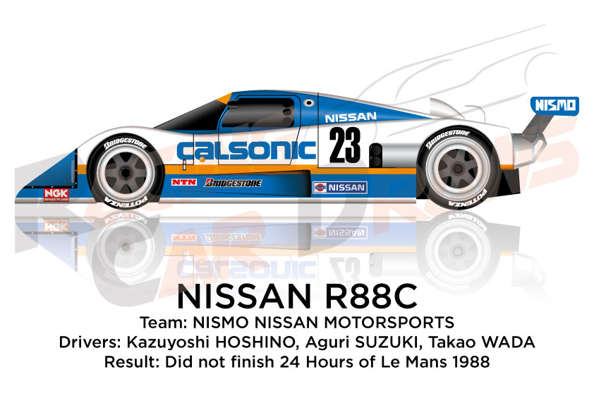 Image Nissan R88C n.23 did not finish 24 Hours of Le Mans 1988