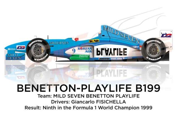 Benetton - Playlife B199 n.9 ninth in the Formula 1 World Champion 1999