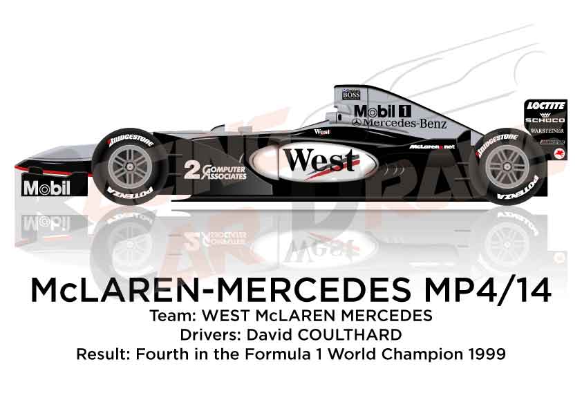 Image McLaren - Mercedes Benz MP4/14 n.2 fourth in the Formula 1 World Champion 1999