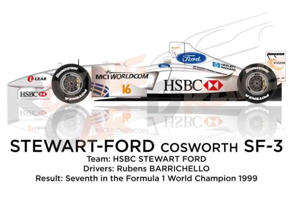 Stewart - Ford Cosworth SF-3 n.16 seventh in the Formula 1 World Champion 1999