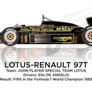 Lotus - Renault 97T n.11 fifth in the Formula 1 World Champion 1985