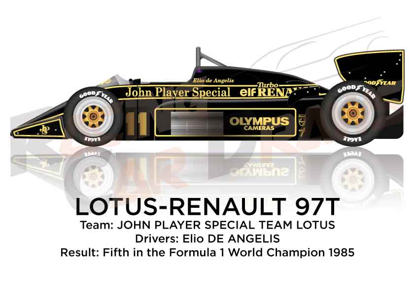 Lotus - Renault 97T n.11 fifth in the Formula 1 World Champion 1985