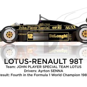 Lotus - Renault 98T n.12 fourth in the Formula 1 World Champion 1986