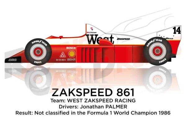 Zakspeed 861 n.14 is not classified in the Formula 1 World Champion 1986