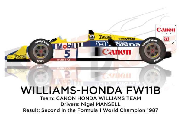 Williams - Honda FW11B n.5 second in the Formula 1 Champion 1987