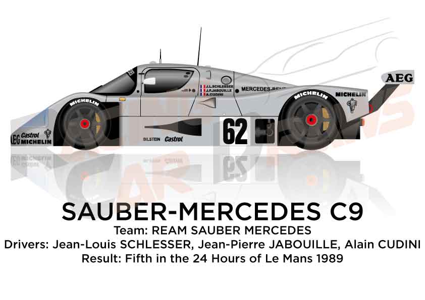 Sauber - Mercedes-Benz C9 n.62 fifth in the 24 Hours of Le Mans 1989
