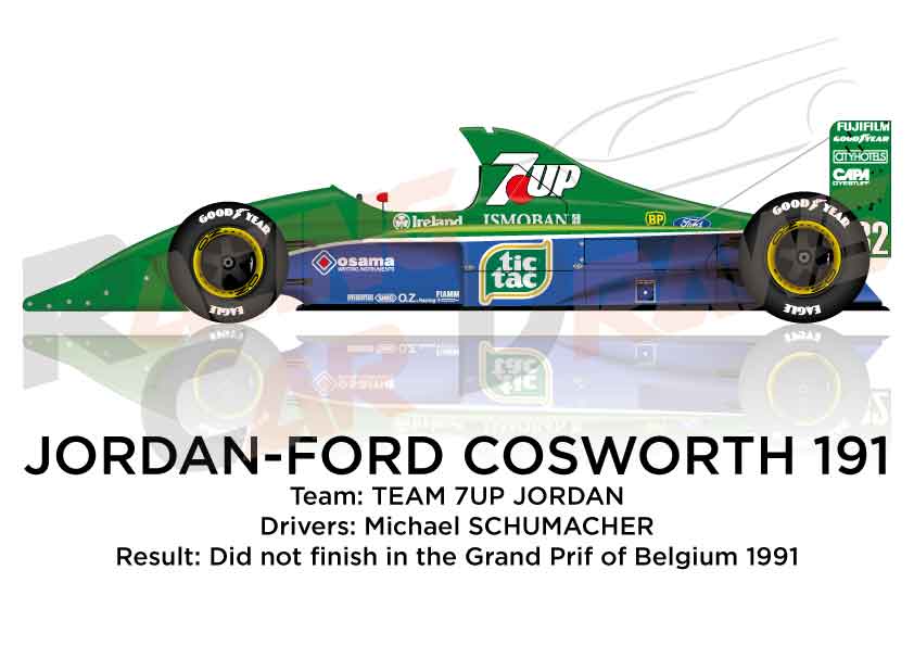 Jordan - Ford Cosworth 191 n.32 Formula 1 World Champion 1991 with driver Michael Schumacher