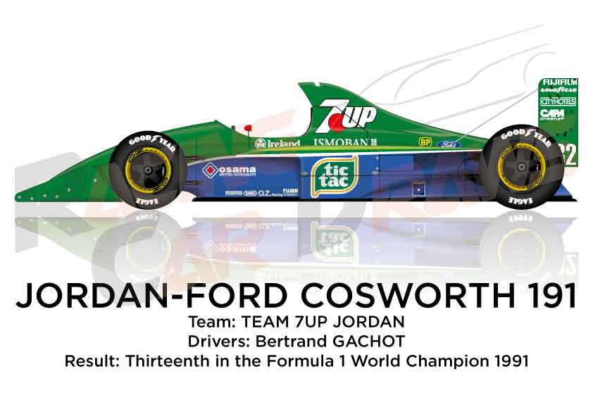 Jordan - Ford Cosworth 191 n.32 thirteenth in the Formula 1 World Champion 1991