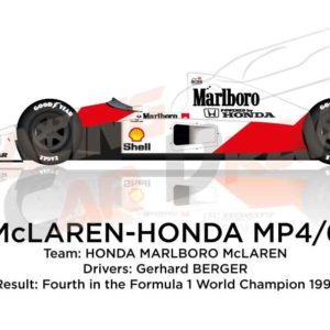 McLaren - Honda MP4/6 n.2 fourth in the Formula 1 World Champion 1991