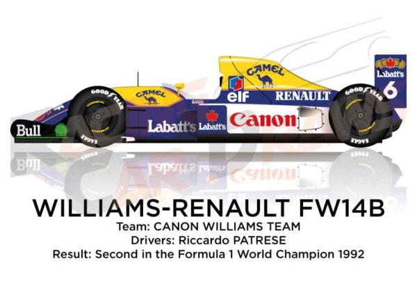 Williams - Renault FW14B n.6 second in Formula 1 World Champion 1992