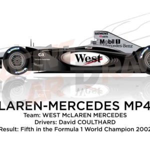 McLaren - Mercedes Benz MP4/17 n.3 fifth in the Formula 1 World Champion 2002