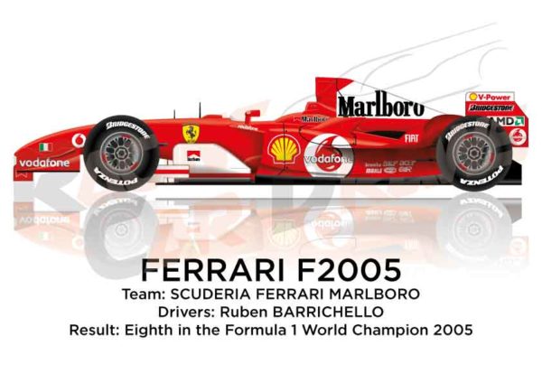 Ferrari F2005 n.2 eighth in the Formula 1 World Champion 2005