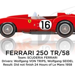 Ferrari 250 TR/58 n.16 did not finish 24 Hours of Le Mans 1958