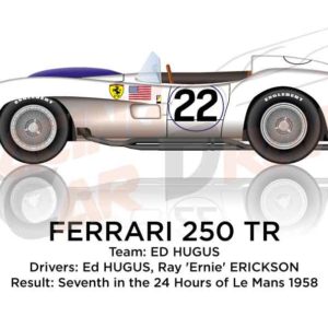 Ferrari 250 TR n.22 seventh in the 24 Hours of Le Mans 1958